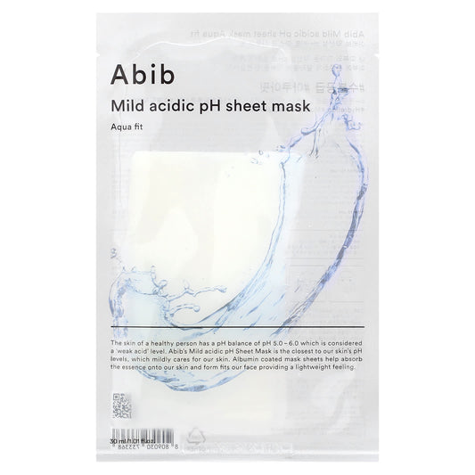 Abib-Mild Acidic pH Beauty Sheet Mask-Aqua Fit-1 Sheet Mask-1.01 fl oz (30 ml)