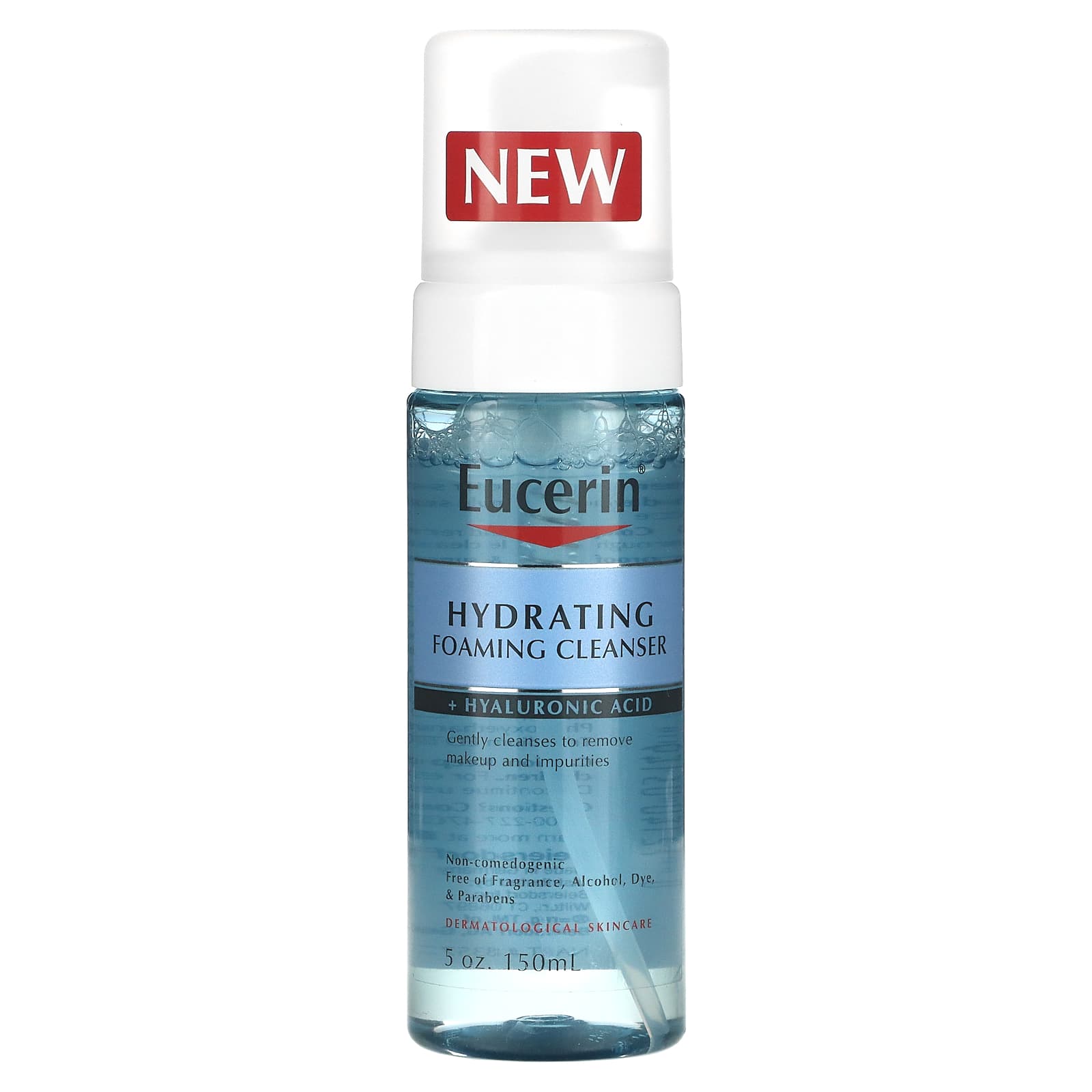 Eucerin-Hydrating Foaming Cleanser + Hyaluronic Acid-5 oz (150 ml)