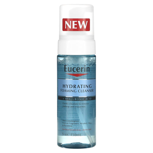 Eucerin-Hydrating Foaming Cleanser + Hyaluronic Acid-5 oz (150 ml)