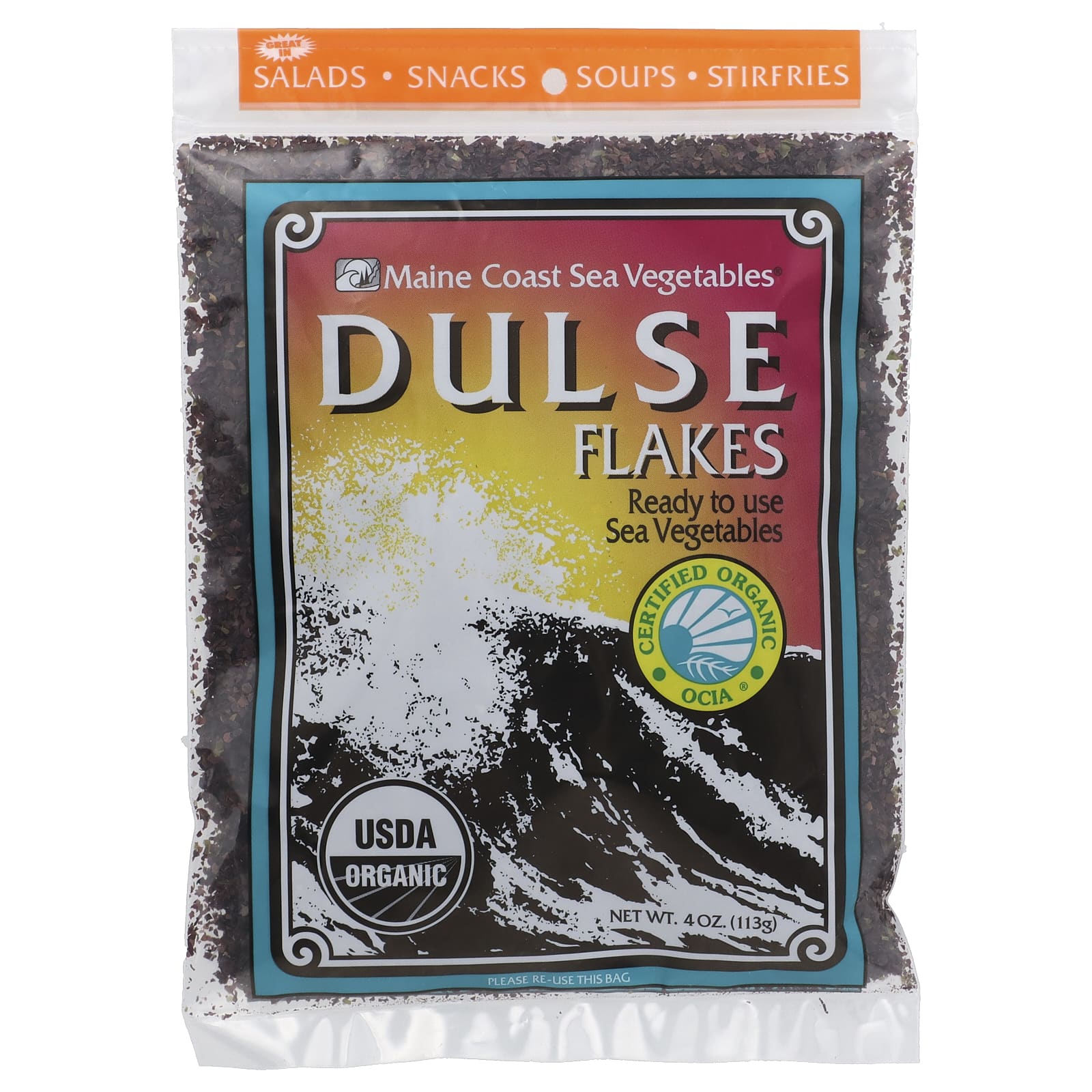 Maine Coast Sea Vegetables-Dulse Flakes-4 oz (113 g)