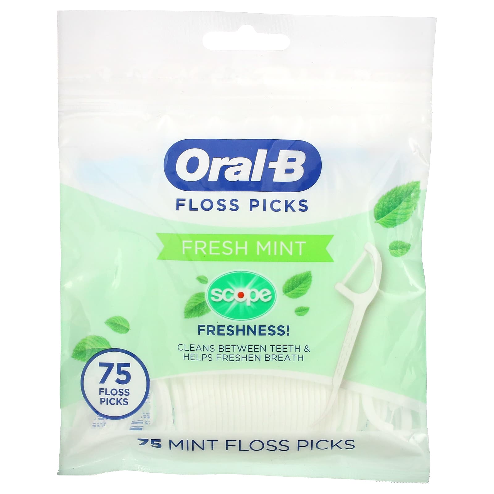 Oral-B-Scope Floss Picks-Fresh Mint-75 Floss Picks