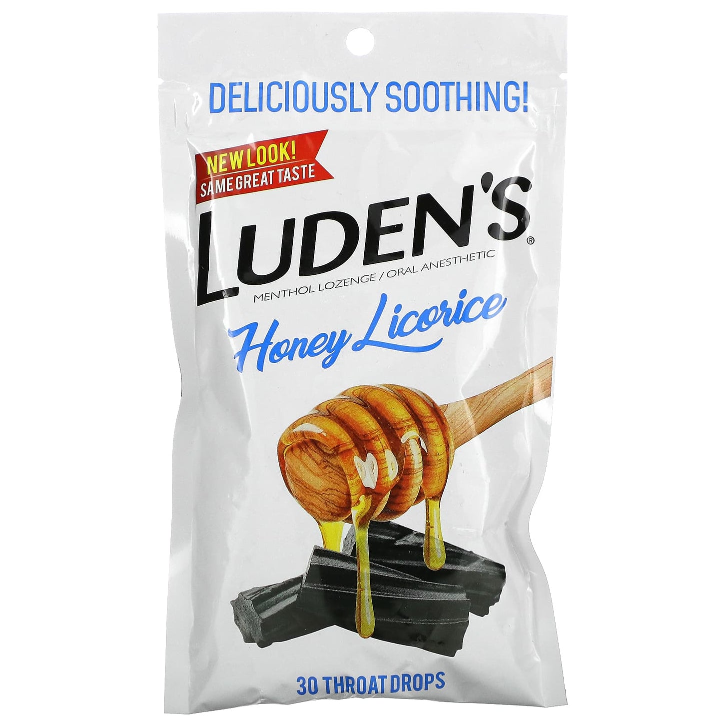 Luden's-Menthol Lozenge / Oral Anesthetic-Honey Licorice-30 Throat Drops