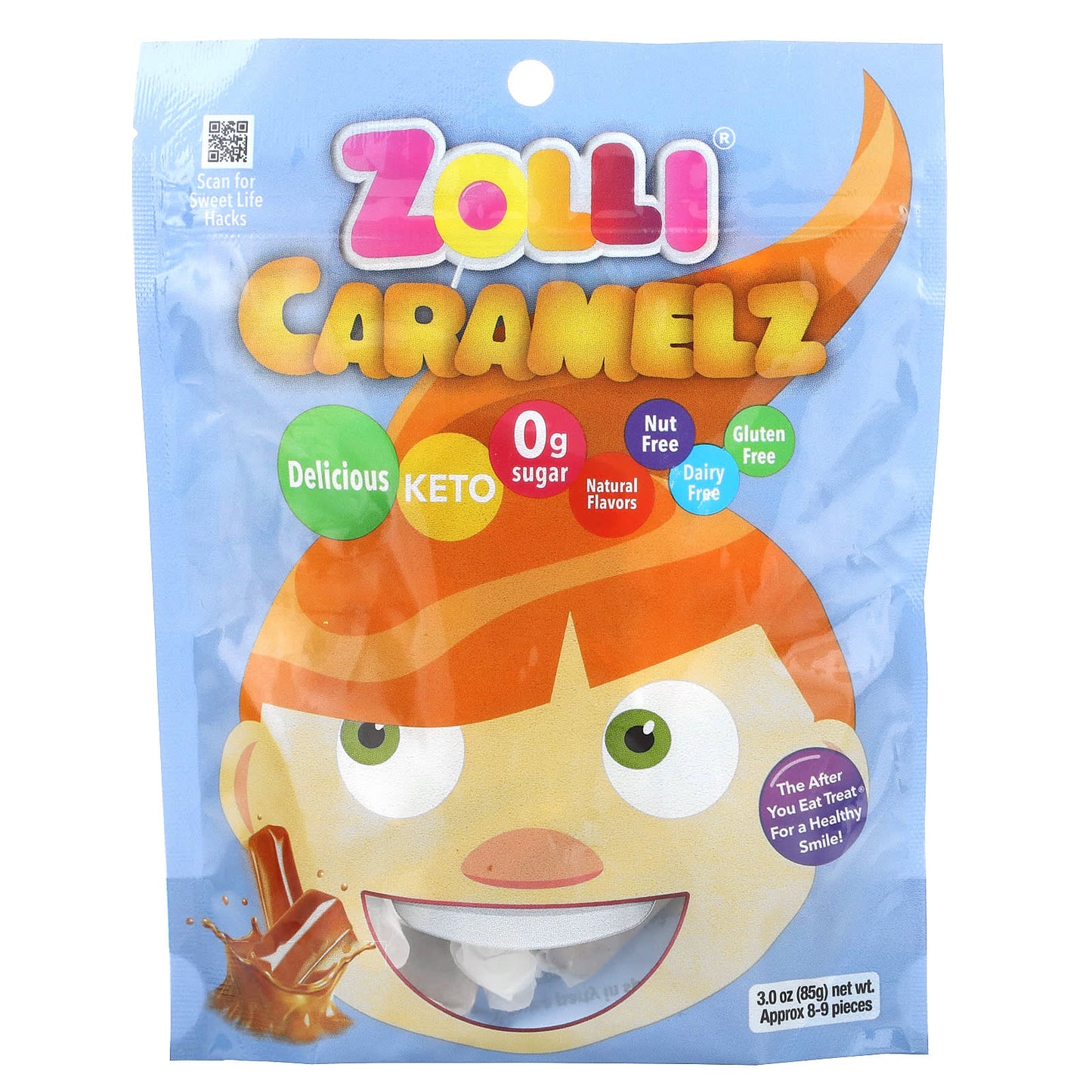 Zollipops-Zolli Caramelz-Approx. 8-9 Pieces-3 oz (85 g)