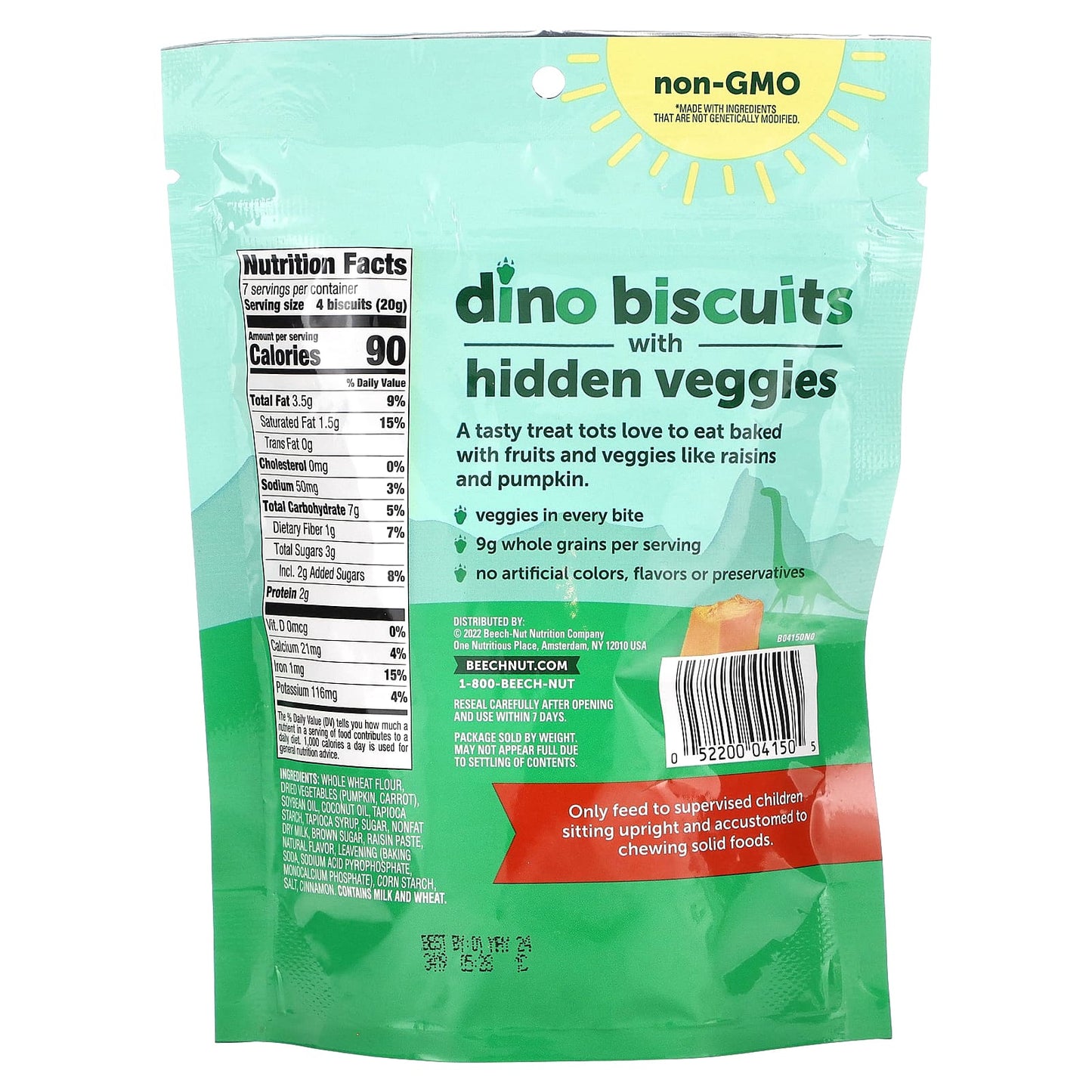 Beech-Nut, Dino Biscuits with Hidden Veggies, Pumpkin & Cinnamon, 5 oz (142 g)