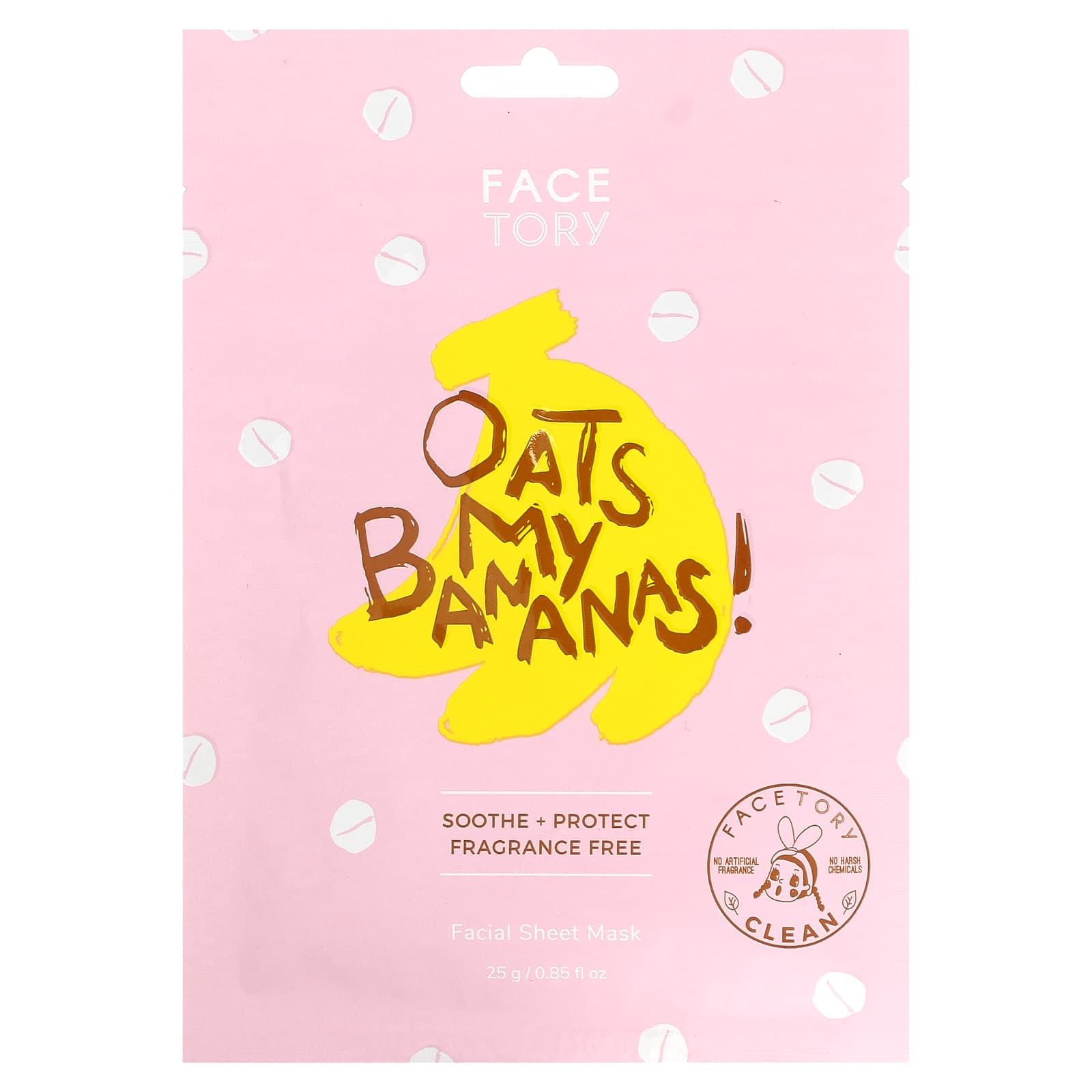 FaceTory-Oats My Bananas!-Facial Beauty Sheet Mask-1 Sheet-0.85 fl oz (25 g)