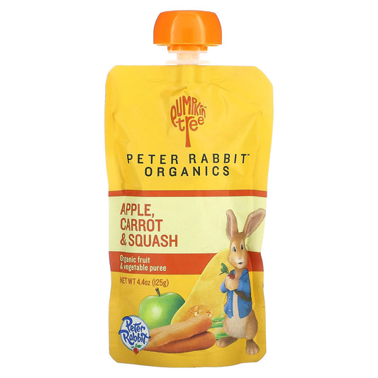 Pumpkin Tree Organics-Peter Rabbit Organics-Organic Fruit & Vegetable Puree-Apple-Carrot & Squash-4.4 oz (125 g)