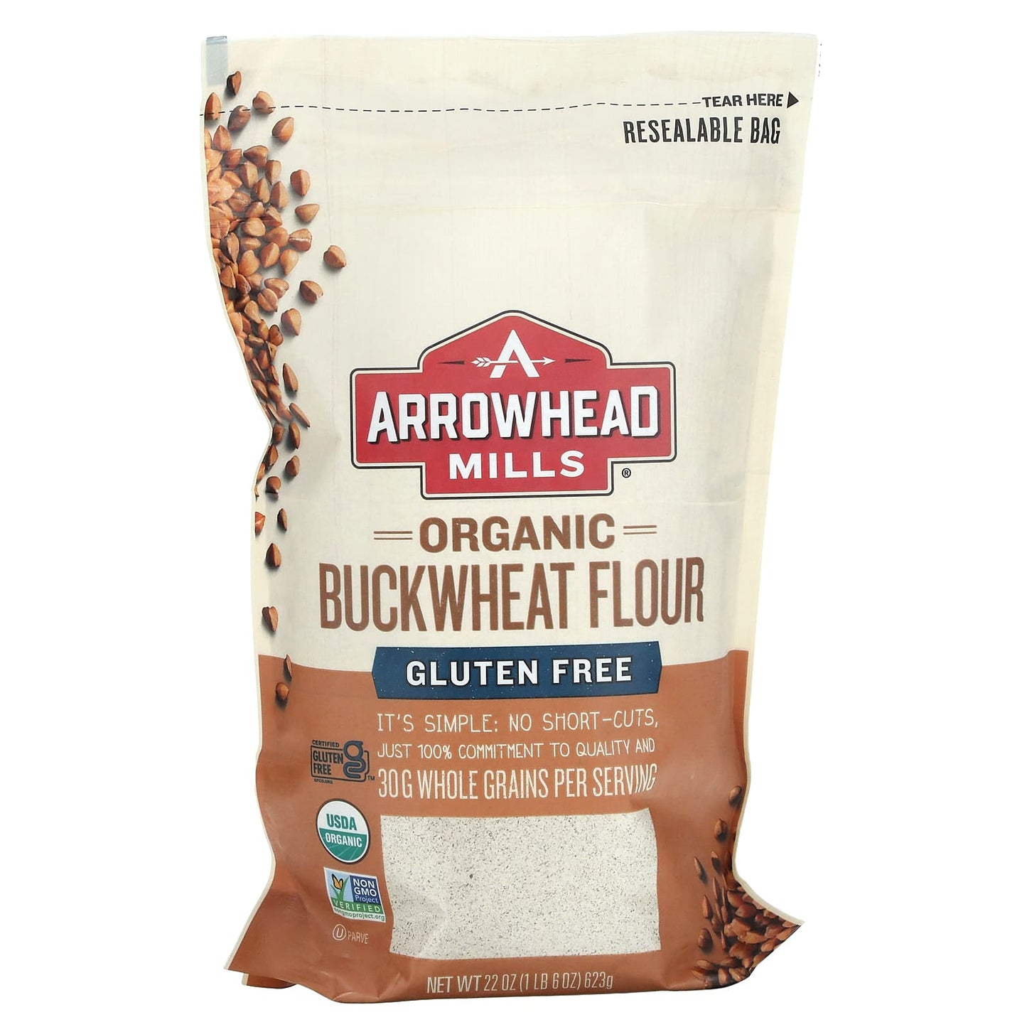 Arrowhead Mills-Organic Buckwheat Flour-Gluten Free-22 oz (623 g)