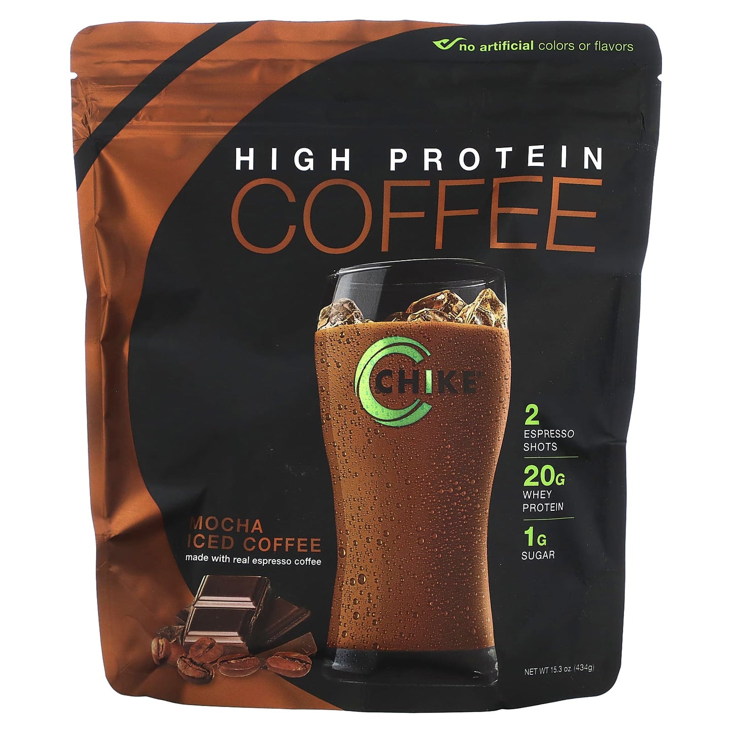 Chike Nutrition-High Protein Iced Coffee-Mocha-15.3 oz (434 g)