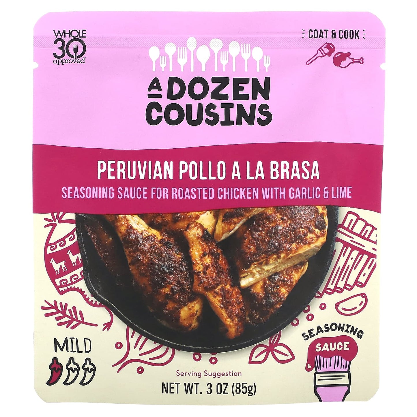 A Dozen Cousins-Peruvian Pollo A La Brasa-Seasoning Sauce-Mild-3 oz (85 g)