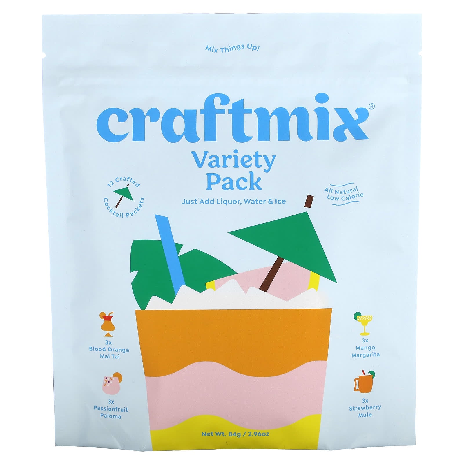 Craftmix-Cocktail Mix Packets-Variety Pack-12 Packets-2.96 oz-(84 g)