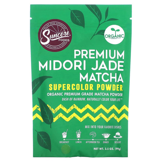 Suncore Foods-Premium Midori Jade Matcha-Supercolor Powder-3.5 oz (99 g)