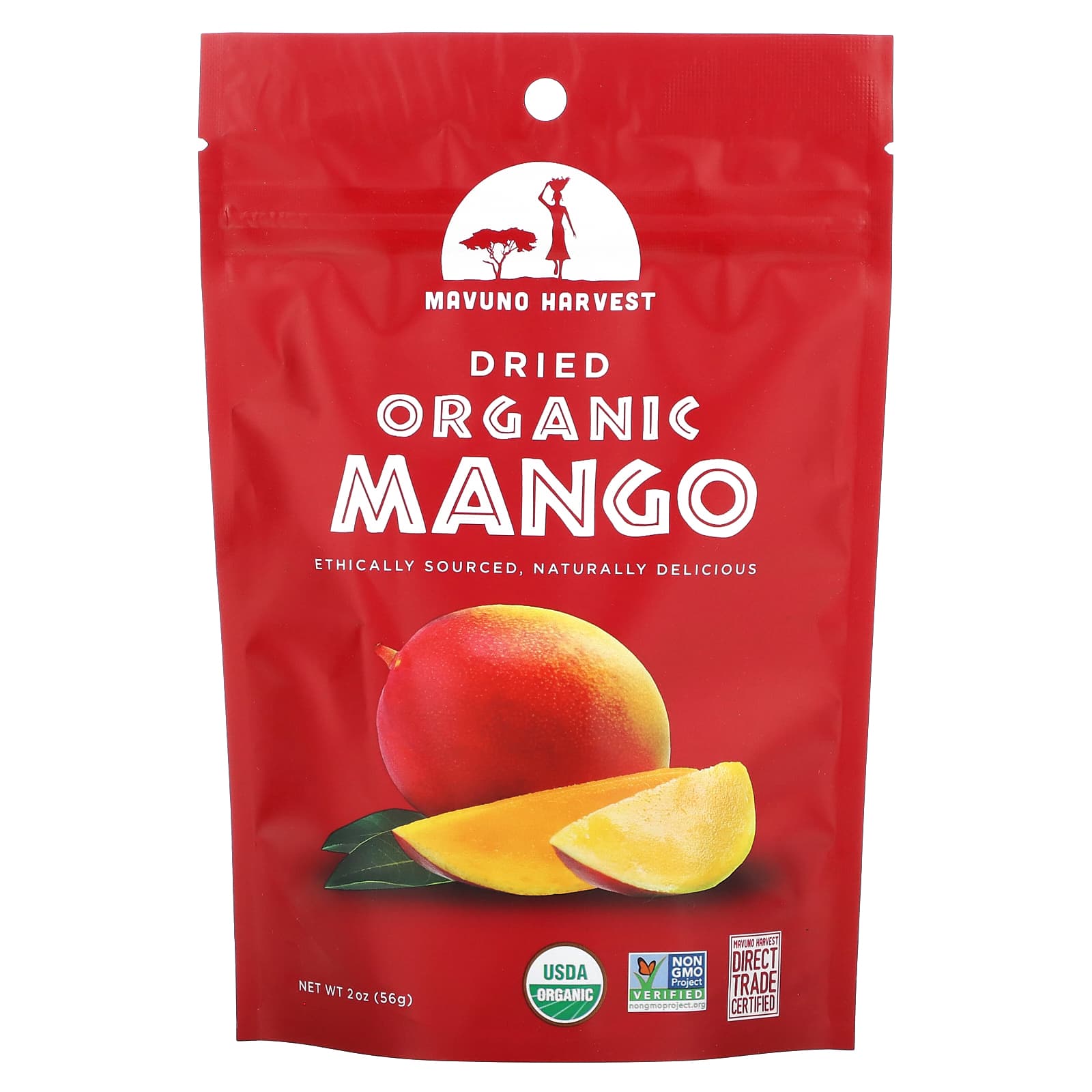 Mavuno Harvest-Organic Dried Mango-2 oz (56 g)