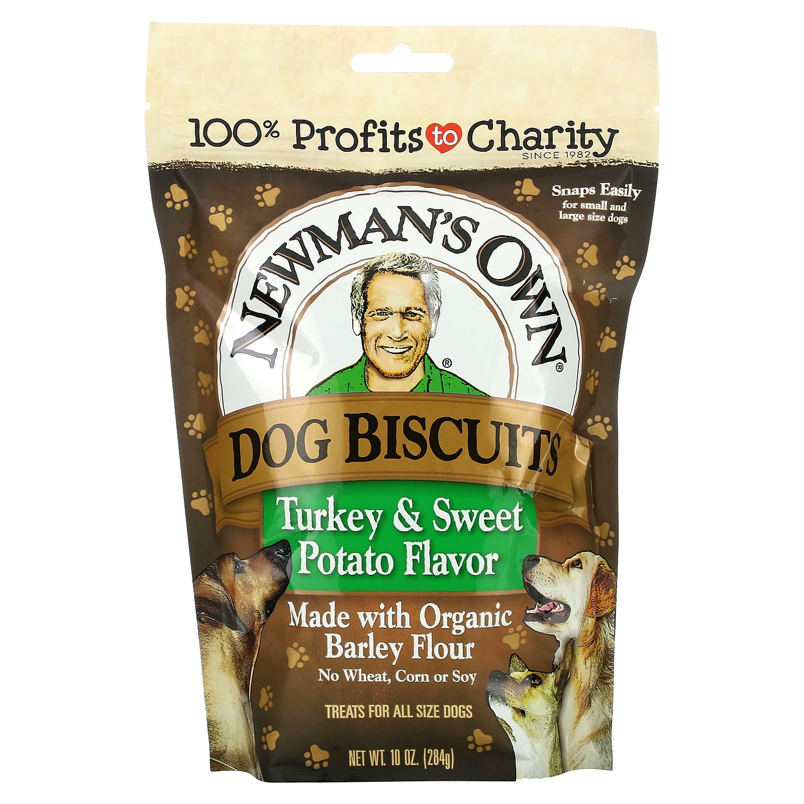 Newman's Own Organics-Dog Biscuits-All Size Dogs-Turkey and Sweet Potato-10 oz (284 g)