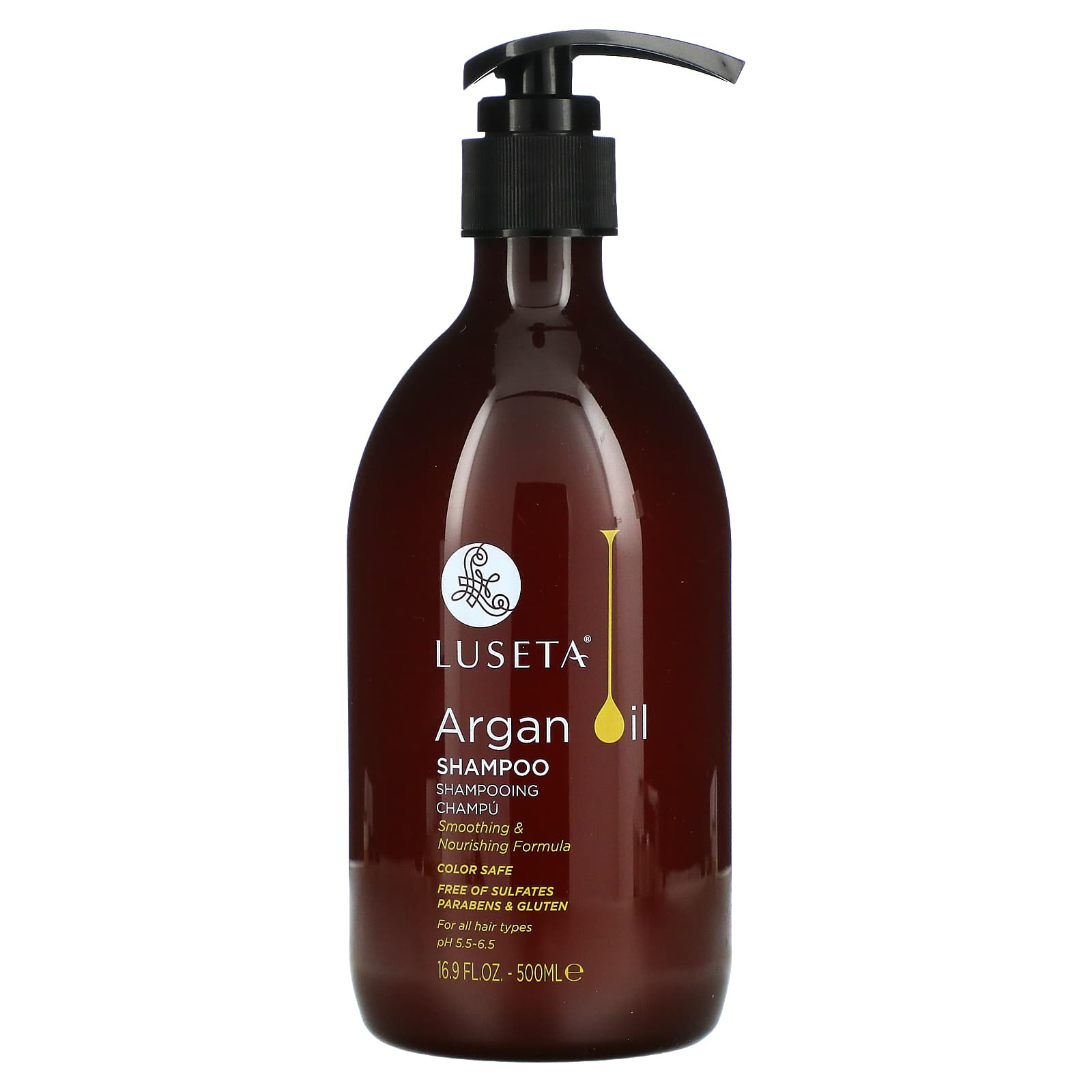 Luseta Beauty-Argan Oil-Shampoo-For All Hair Types-16.9 fl oz (500 ml)