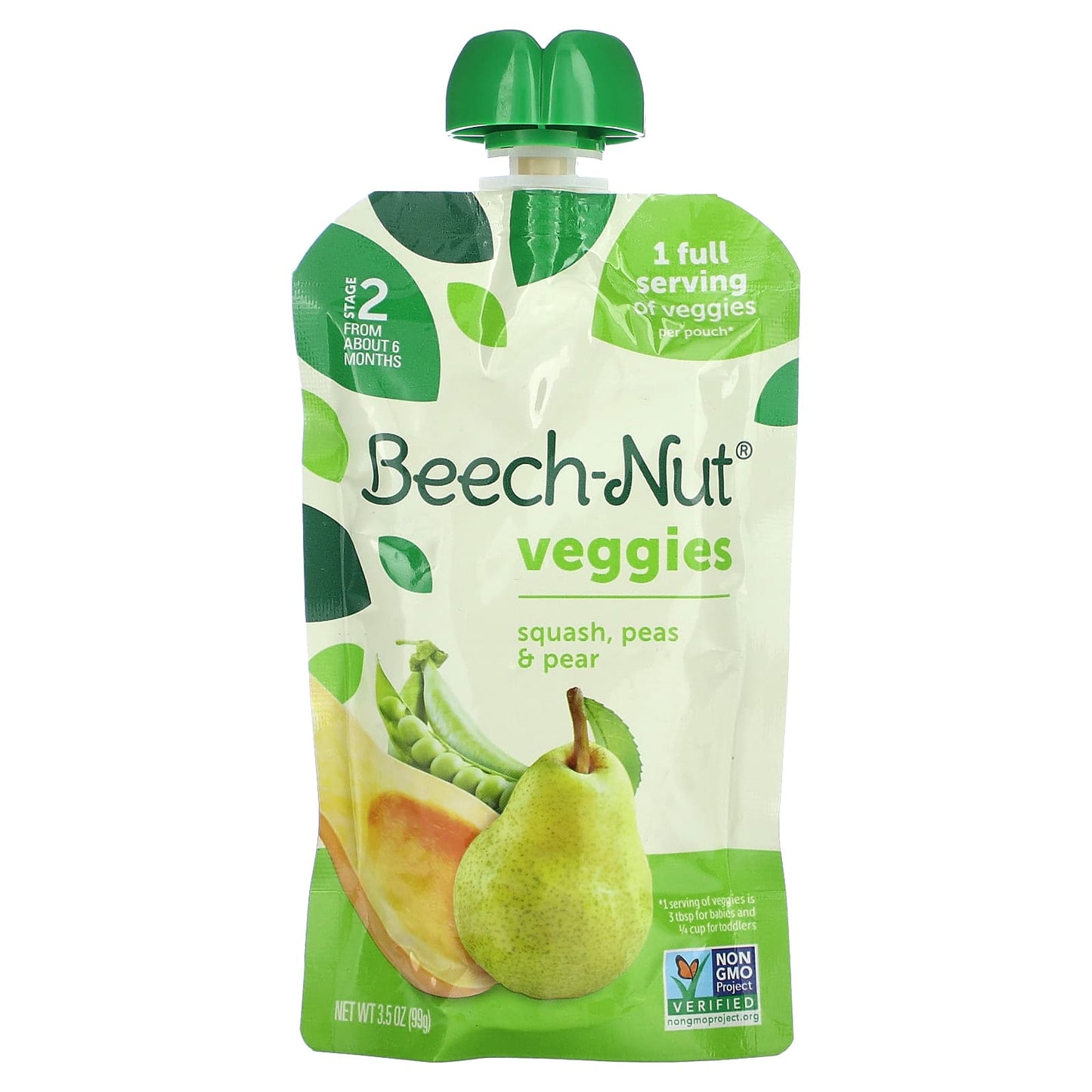 Beech-Nut-Veggies-6+ Months-Squash-Peas & Pear-3.5 oz (99 g)