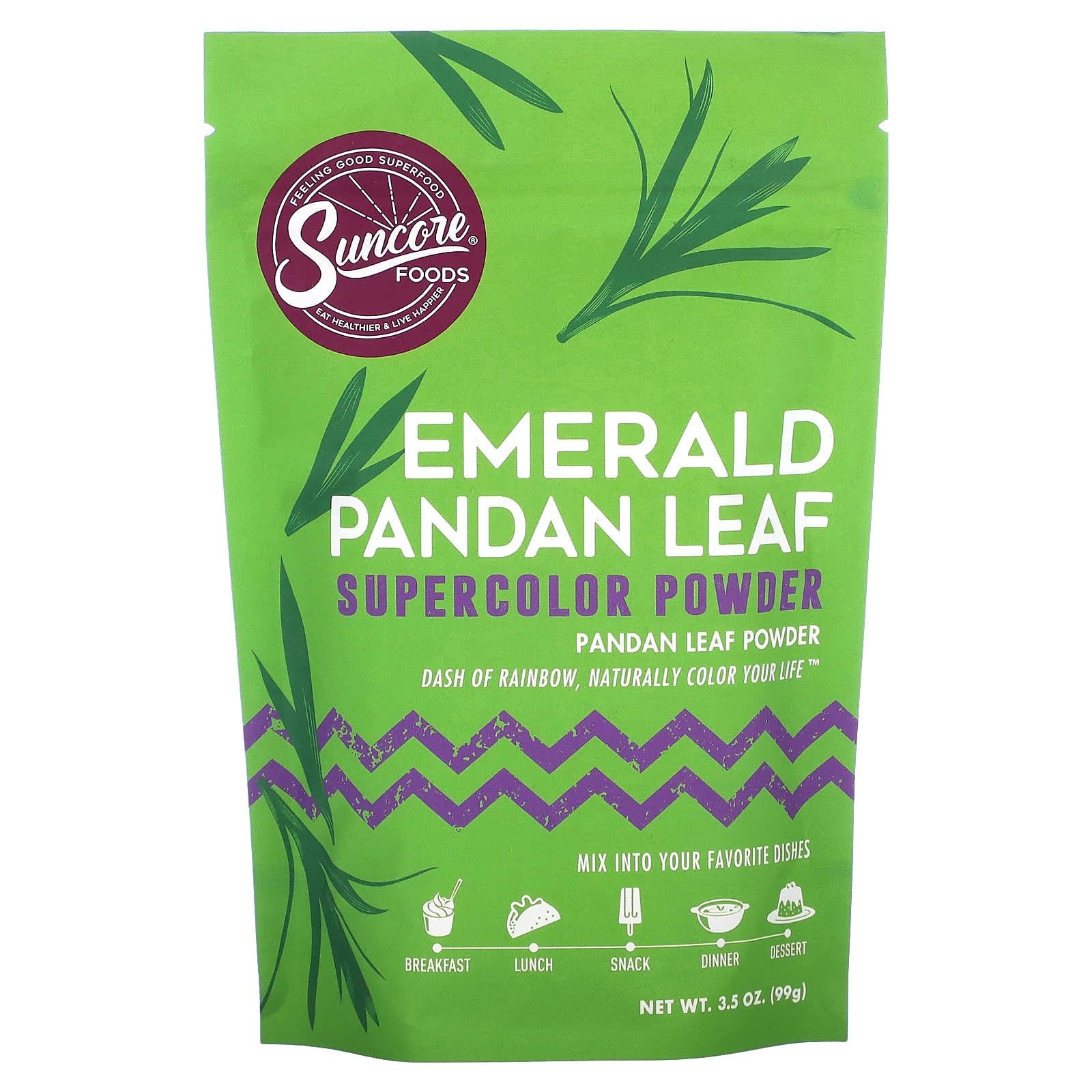 Suncore Foods-Emerald Pandan Leaf-Supercolor Powder-3.5 oz (99 g)