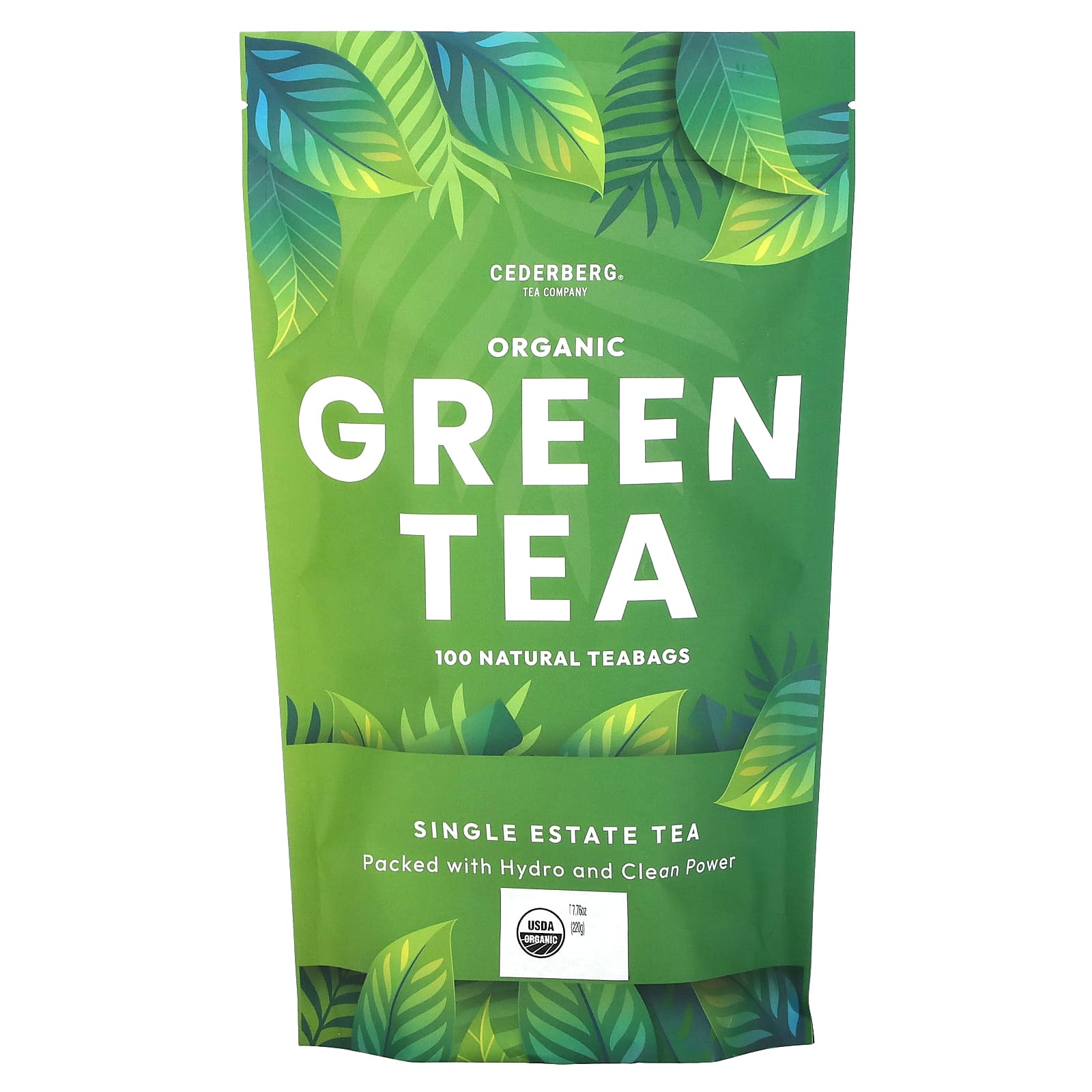 Cederberg Tea Co-Single Estate Tea-Organic Green Tea-100 Natural Tea Bags-7.76 oz (220 g)