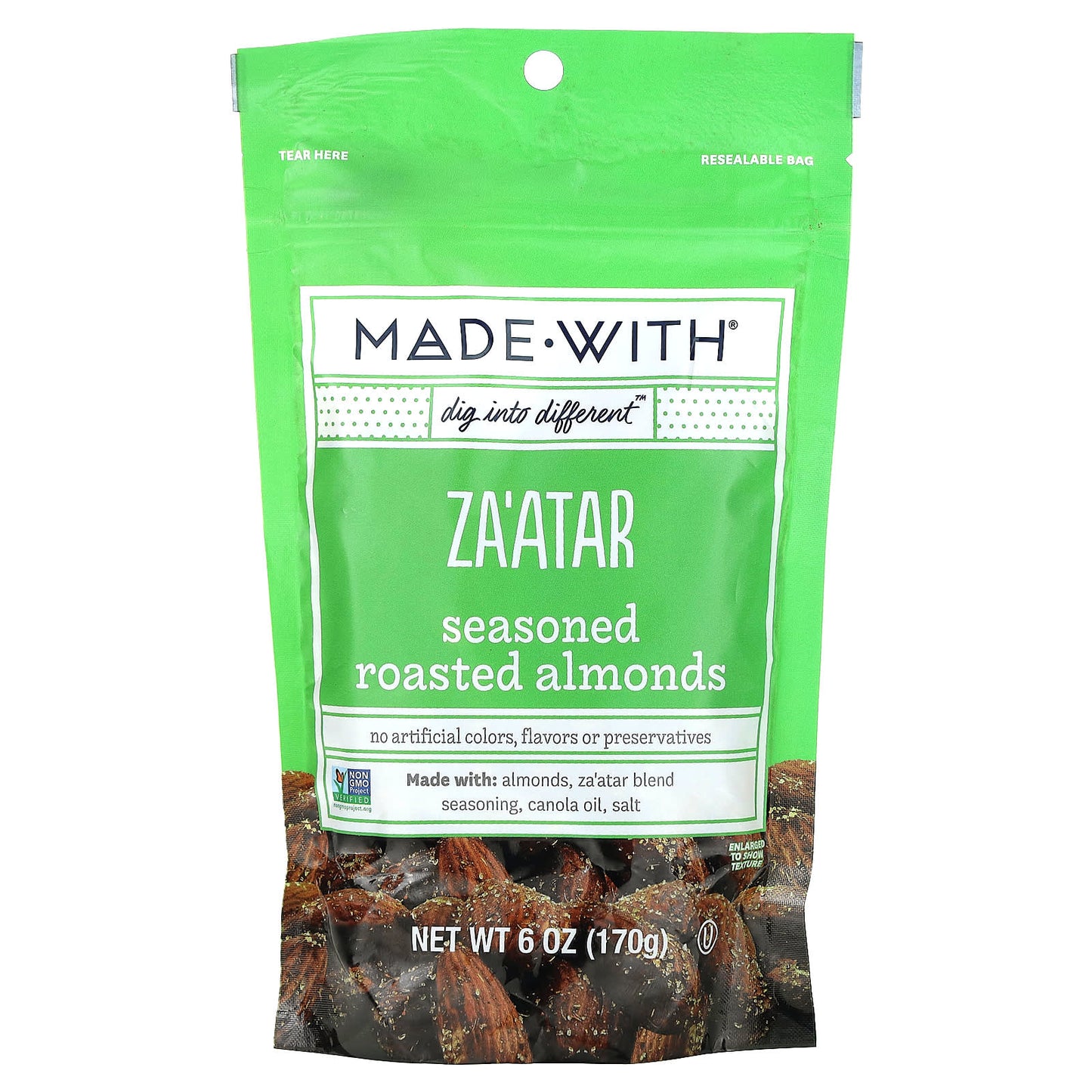 Made With-Seasoned Roasted Almonds-Za'atar-6 oz (170 g)