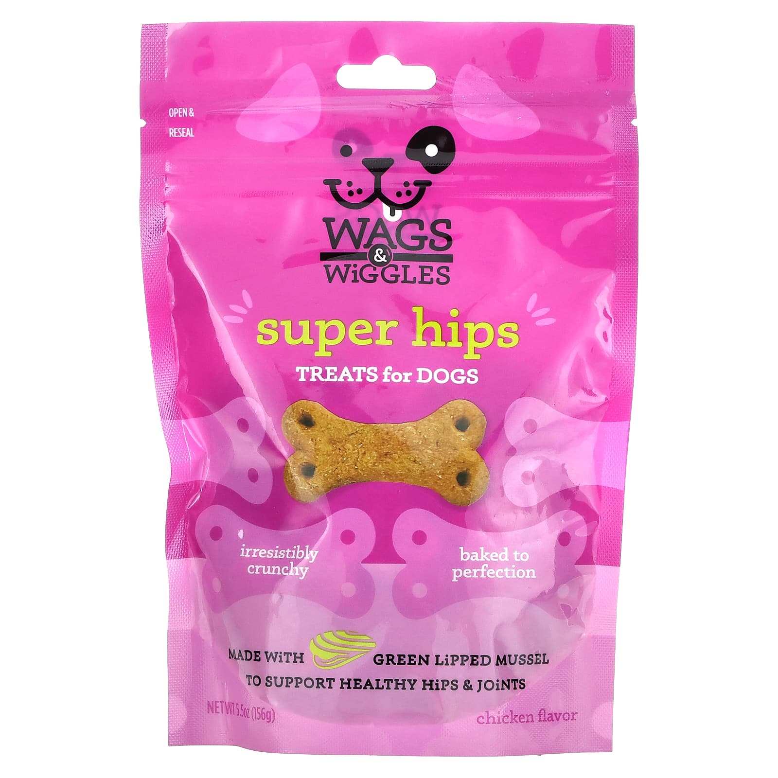 Wags & Wiggles-Super Hips-Treats For Dogs-Chicken-5.5 oz (156 g)