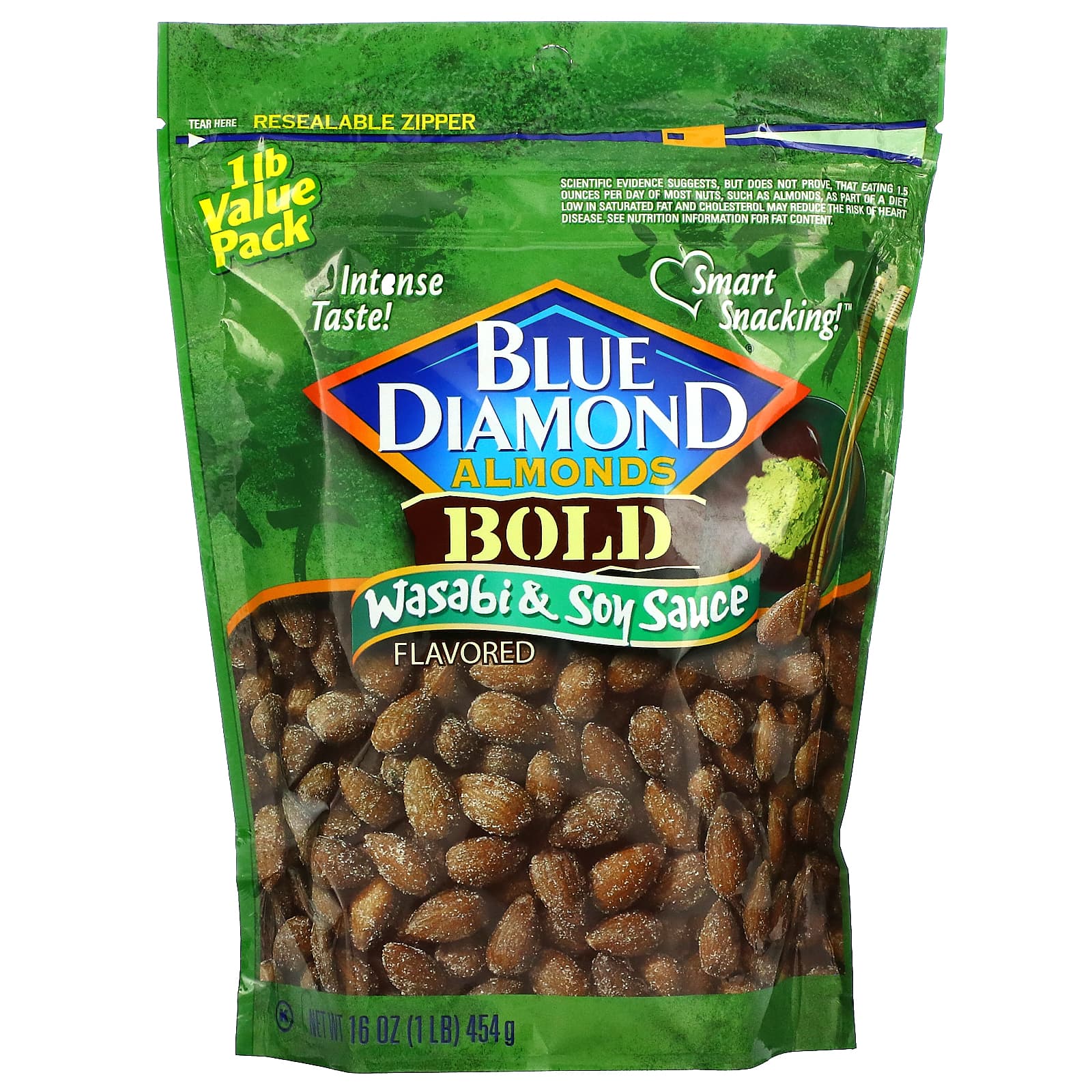 Blue Diamond-Almonds-Bold-Wasabi & Soy Sauce-16 oz (454 g)