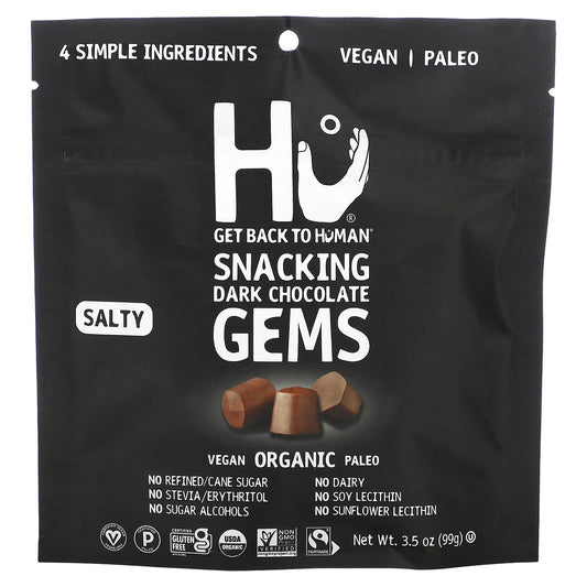 Hu-Snacking Gems-Salty Dark Chocolate-3.5 oz (99 g)