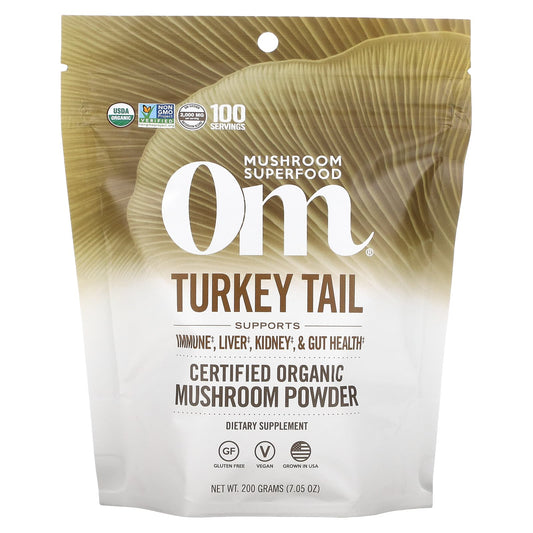 Om Mushrooms-Certified Organic Mushroom Powder-Turkey Tail-7.05 oz (200 g)