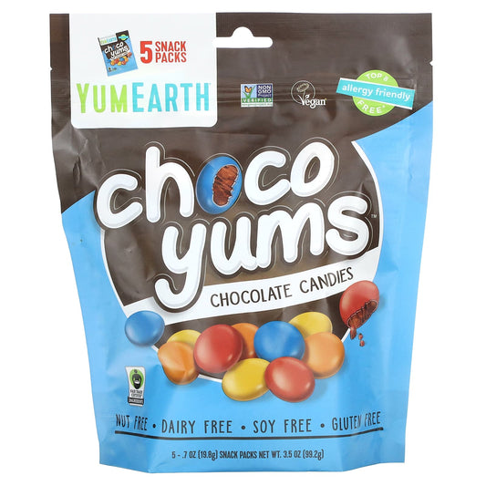 YumEarth-Choco Yums-Chocolate Candies-5 Snack Packs-0.7 oz (19.8 g) Each