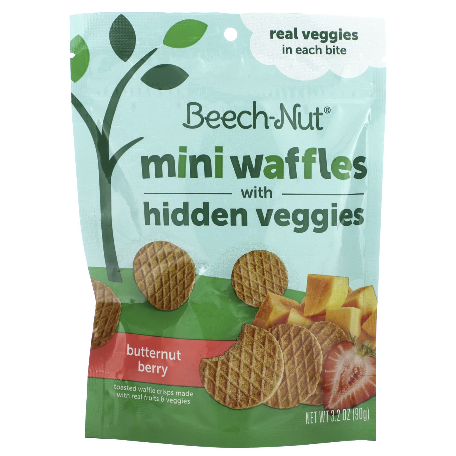 Beech-Nut-Mini Waffles with Hidden Veggies-12+ Months-Butternut Berry-3.2 oz (90 g)