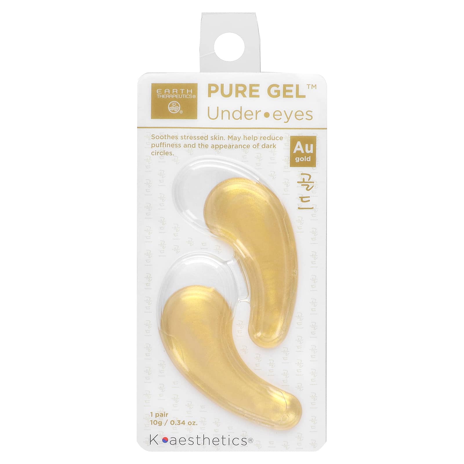 Earth Therapeutics-Pure Gel-Under Eyes-AU Gold -1 Pair-0.34 oz (10 g)