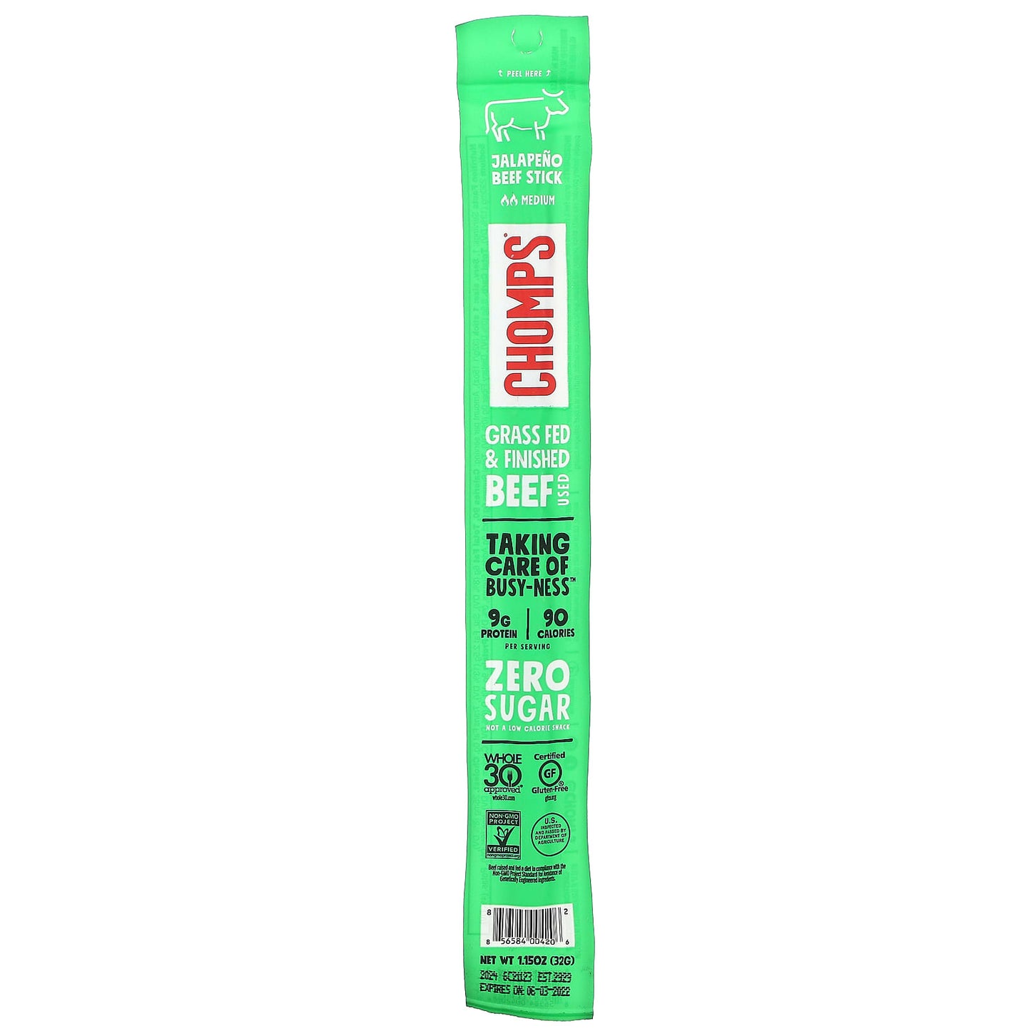 Chomps-Jalapeno Beef Stick-Medium-1.15 oz (32 g)