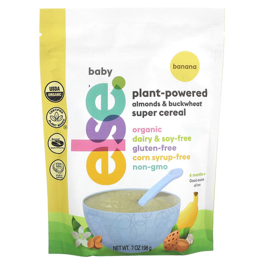 Else-Baby-Plant-Powered Almonds & Buckwheat Super Cereal-6+ Months-Banana-7 oz (198 g)