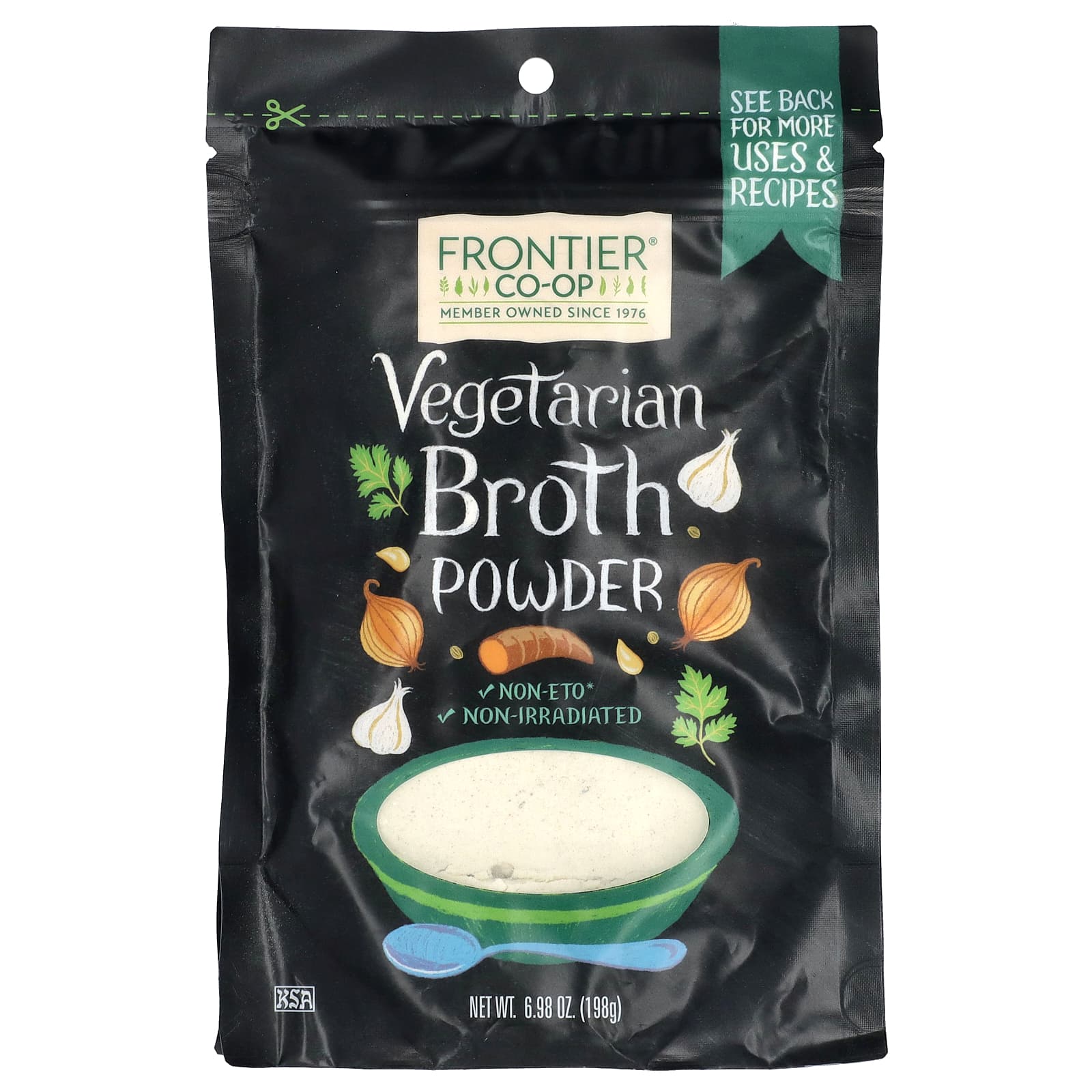 Frontier Co-op-Vegetarian Broth Powder-6.98 oz (198 g)