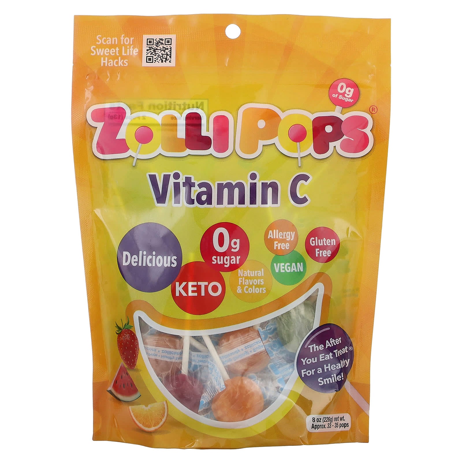 Zollipops-Vitamin C-Approx. 33 - 35 Pops-8 oz (226 g)