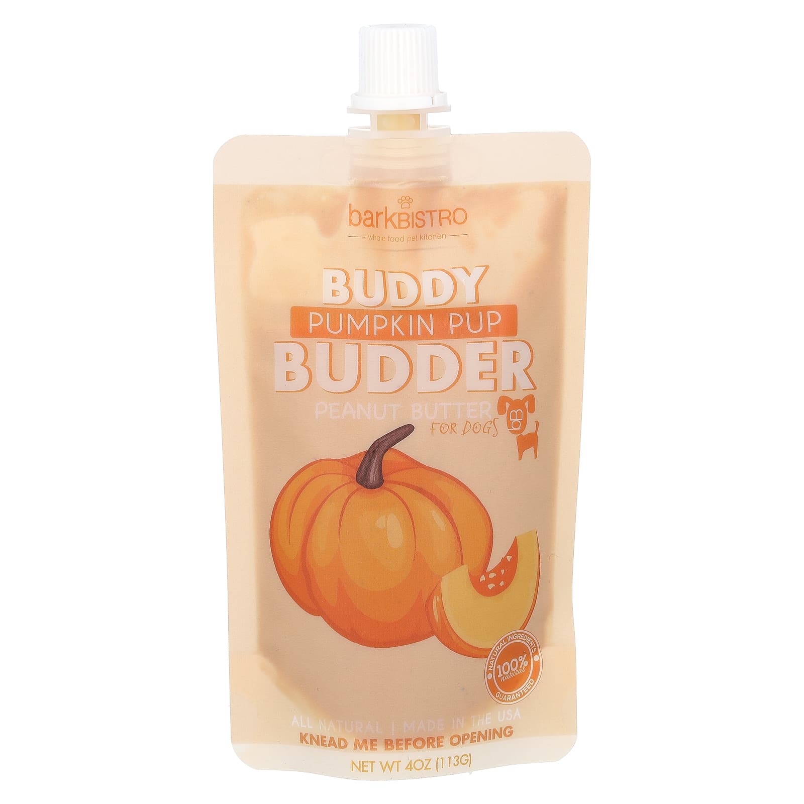 Bark Bistro-Buddy Budder-Peanut Butter-For Dogs-Pumpkin Pup -40 oz (113 g)