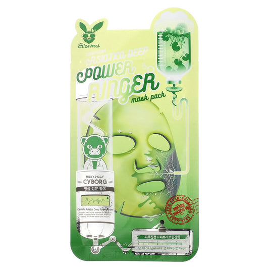 Elizavecca-Milky Piggy Cyborg-Centella Asiatica Deep Power-Ringer Beauty Mask Pack-1 Sheet Mask-0.78 fl oz (23 ml)