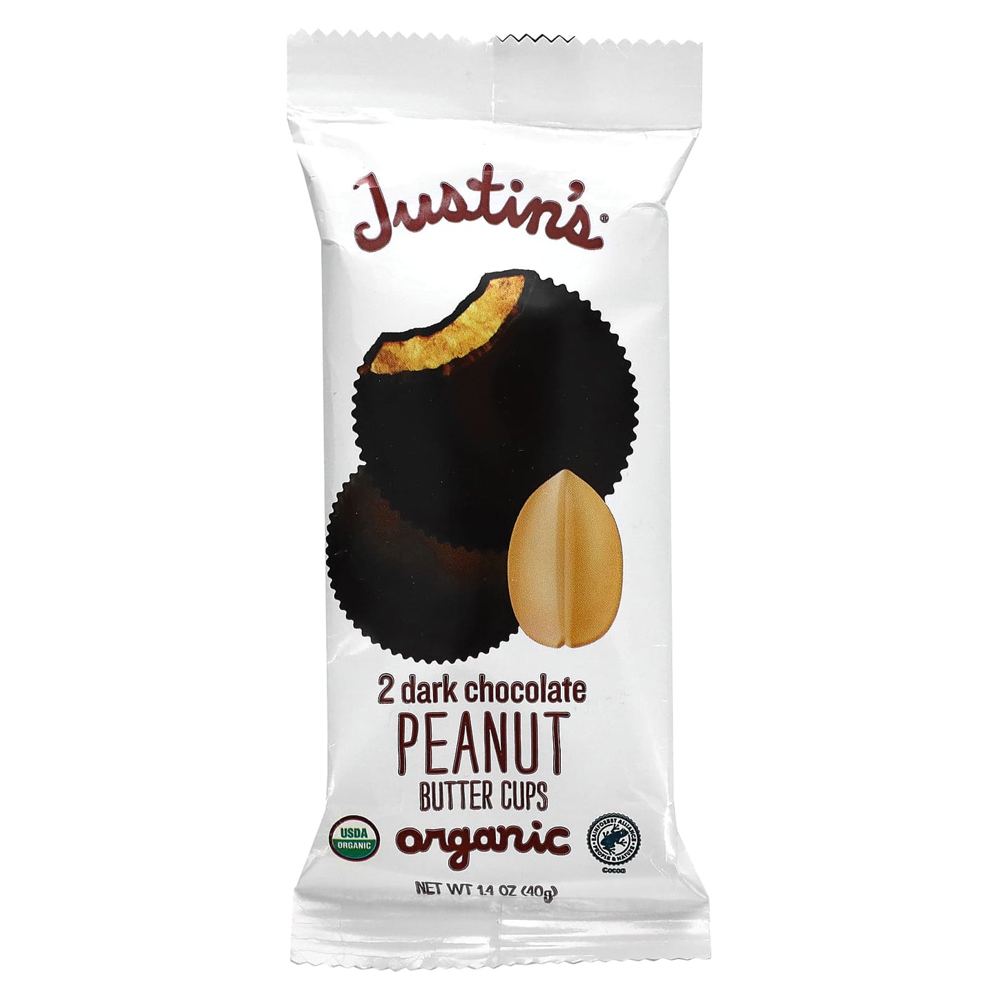 Justin's Nut Butter-Organic Dark Chocolate Peanut Butter Cups-2 Cups-1.4 oz (40 g)