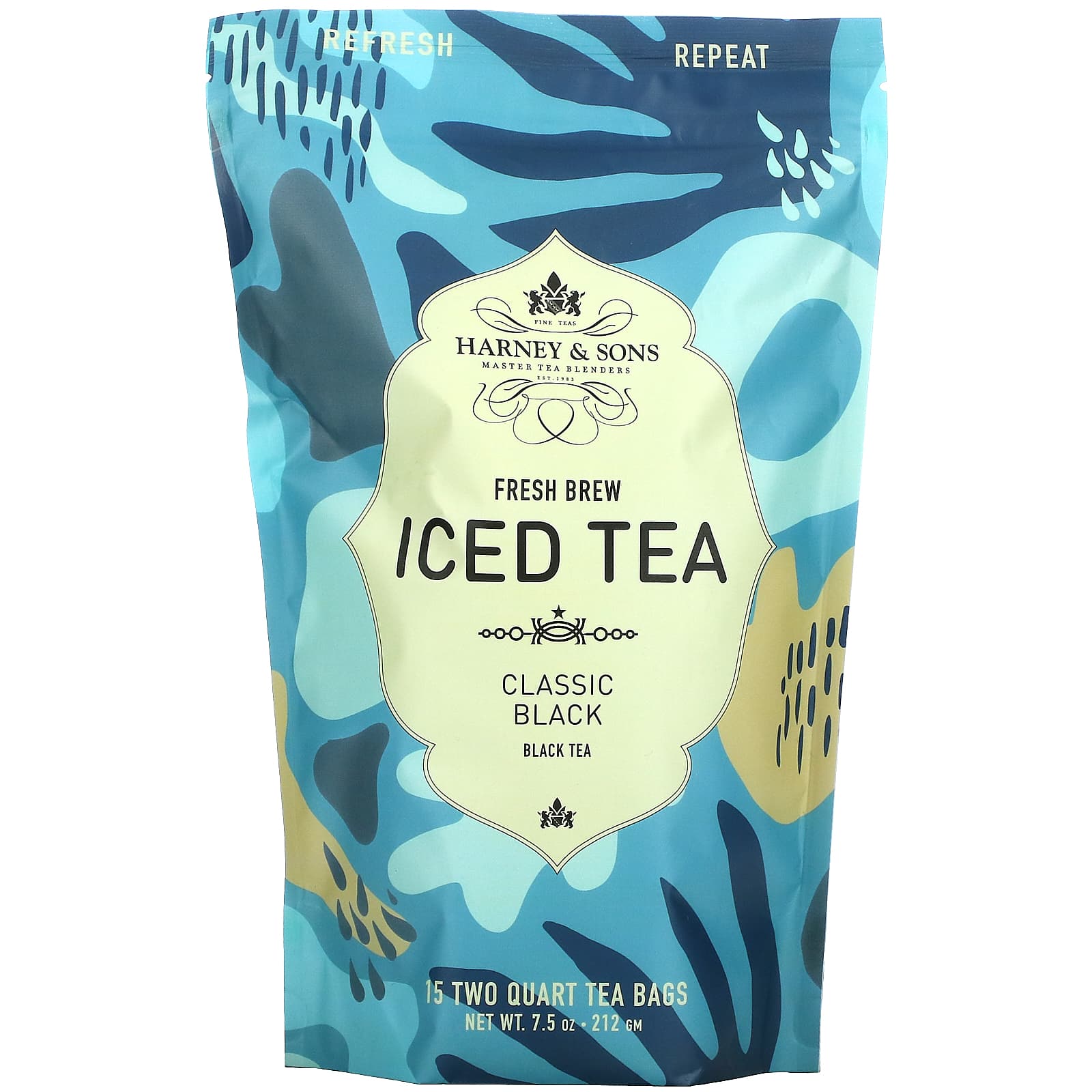 Harney & Sons-Fresh Brew Iced Tea-Classic Black -15 Tea Bags-7.5 oz (212 g)