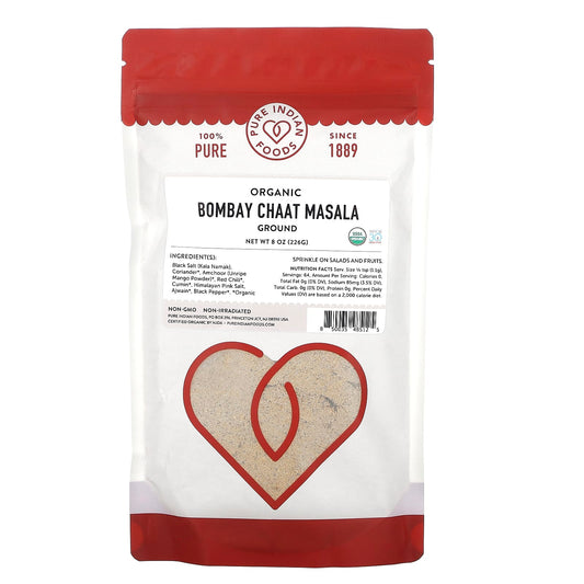 Pure Indian Foods-Organic Bombay Chaat Masala-Ground-8 oz (226 g)