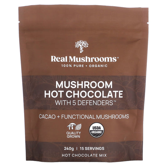 Real Mushrooms-Mushroom Hot Chocolate with 5 Defenders-240 g