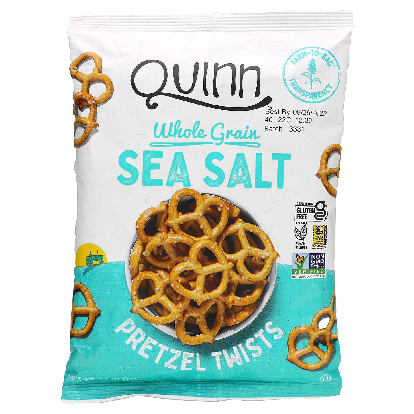 Quinn Snacks-Pretzel Twist-Whole Grain Sea Salt-5.6 oz (159 g)