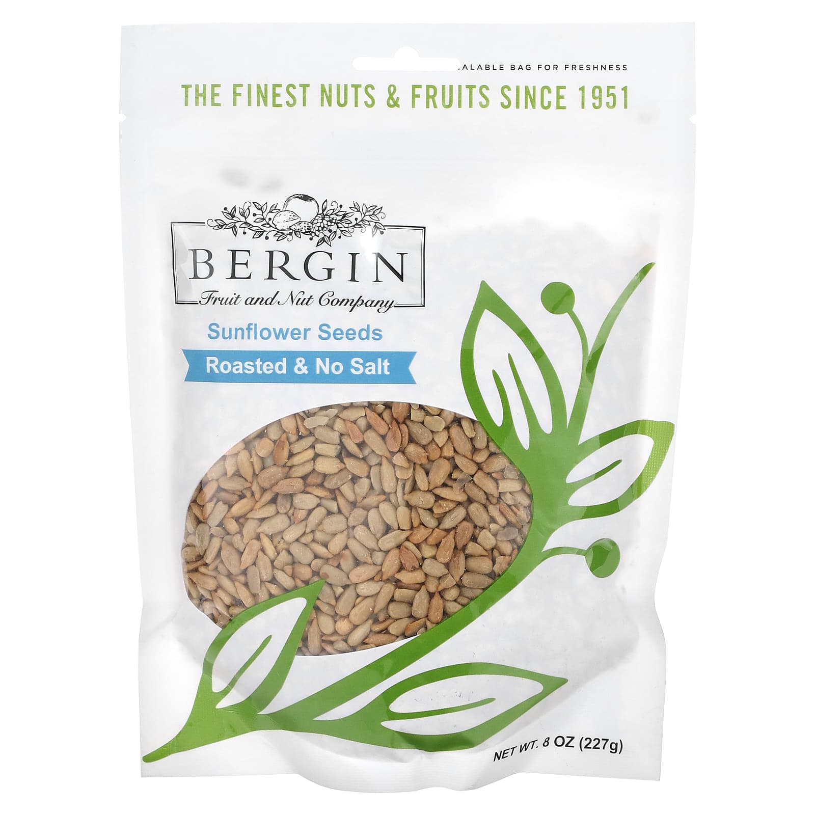 Bergin Fruit and Nut Company-Sunflower Seeds-Roasted & No Salt-8 oz (227 g)