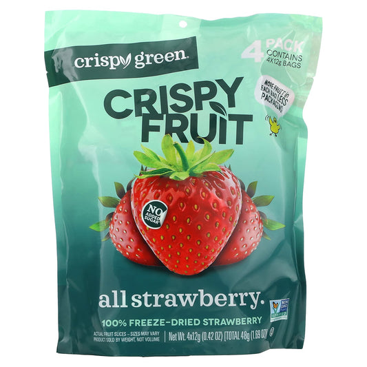 Crispy Green-Crispy Fruit-All Strawberry-4 Pack-0.42 oz (12 g) Each