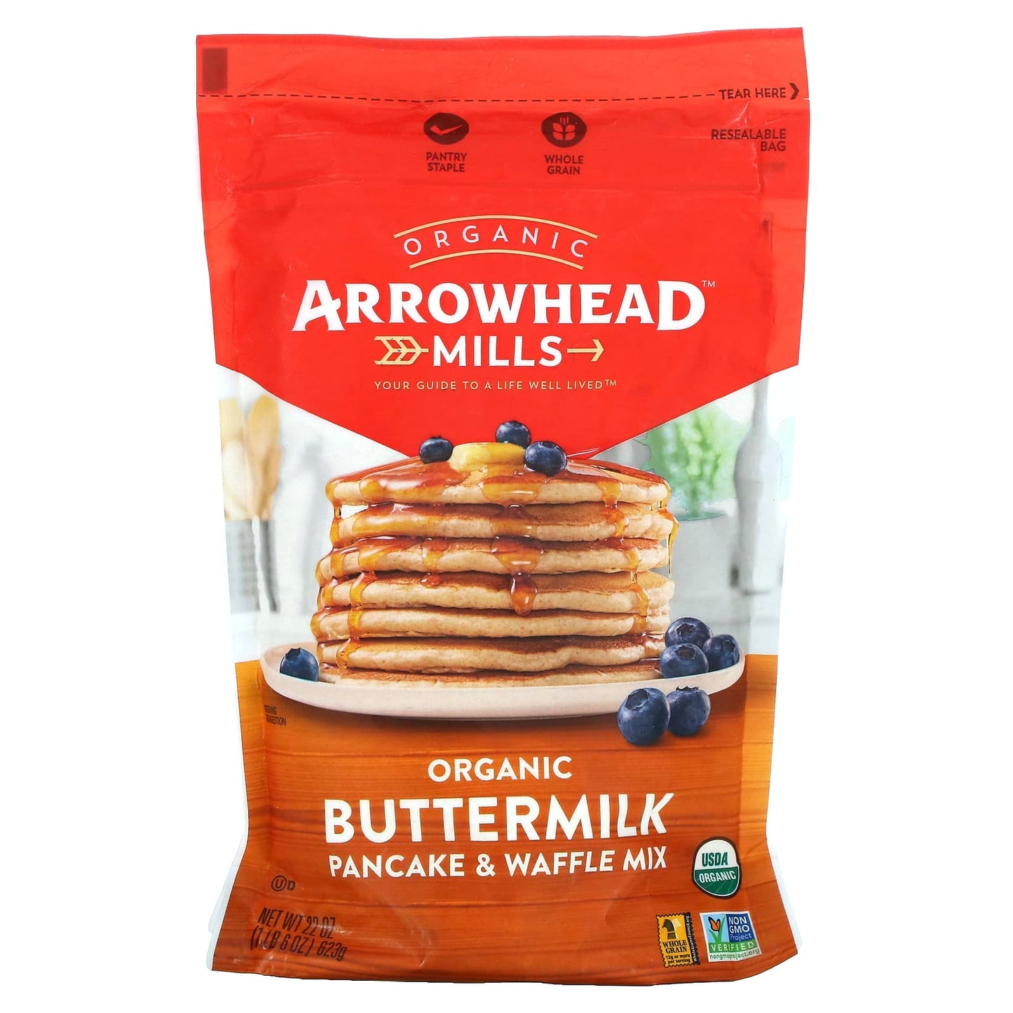 Arrowhead Mills-Organic Buttermilk Pancake & Waffle Mix-1 lb 6 oz (623 g)