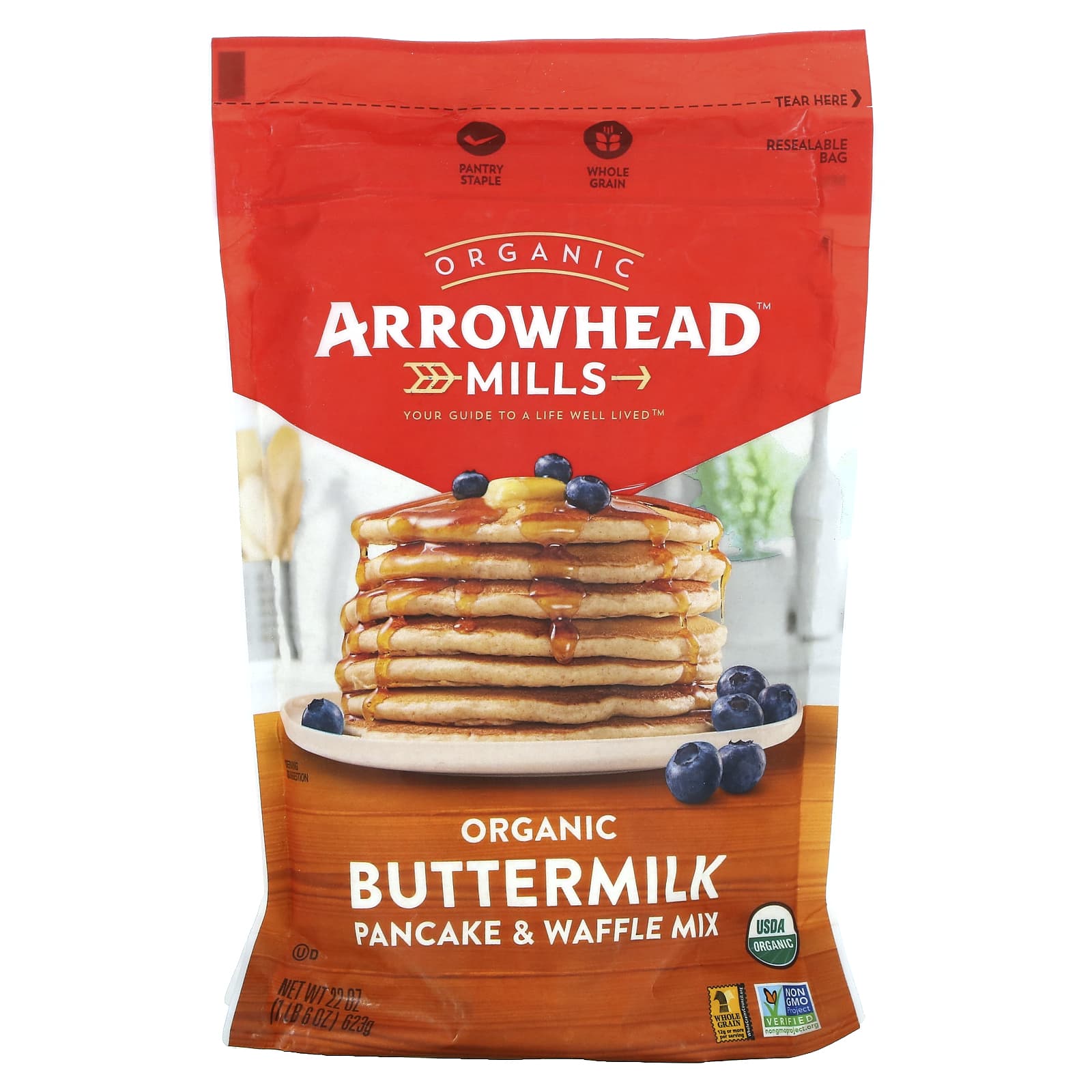 Arrowhead Mills-Organic Buttermilk Pancake & Waffle Mix-1 lb 6 oz (623 g)