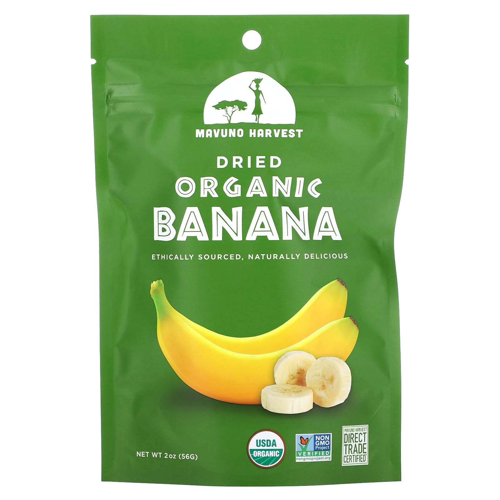 Mavuno Harvest-Organic Dried Banana-2 oz (56 g)