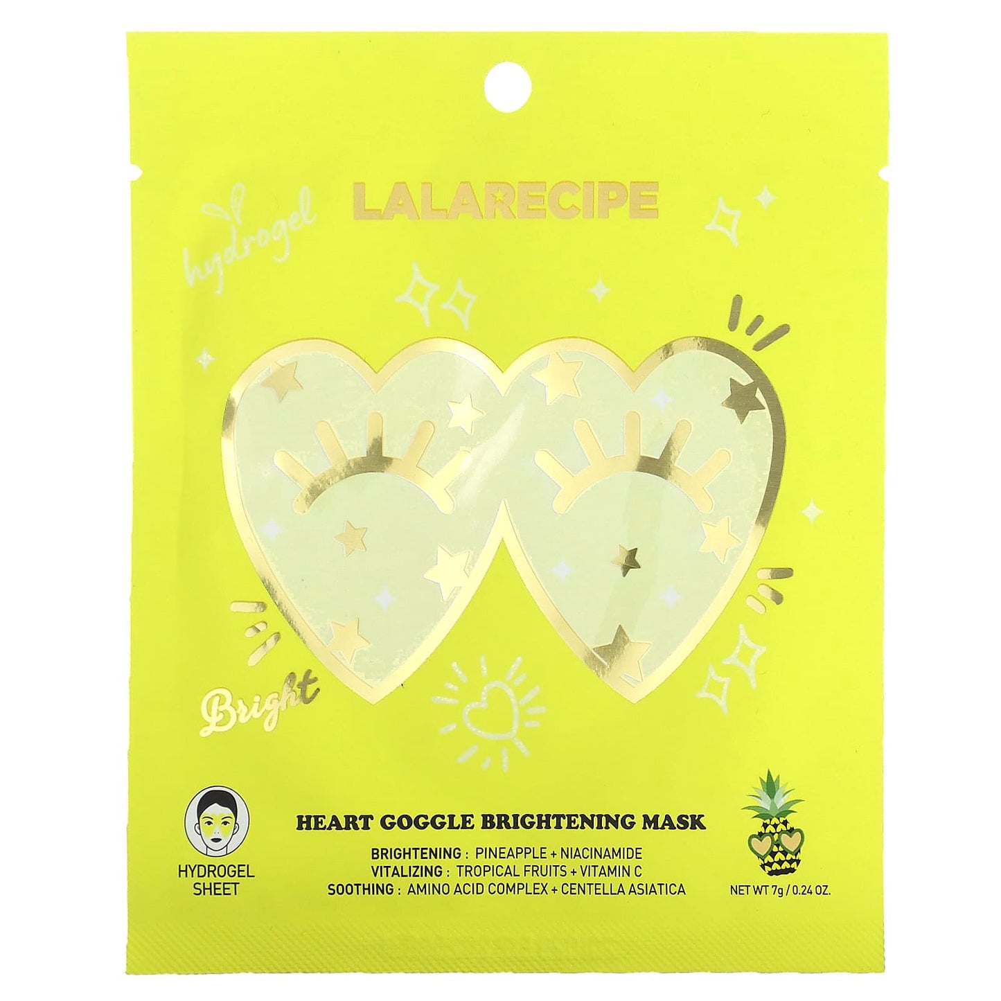 Lalarecipe-Heart Goggle Brightening Beauty Mask-1 Sheet-0.24 oz (7 g)