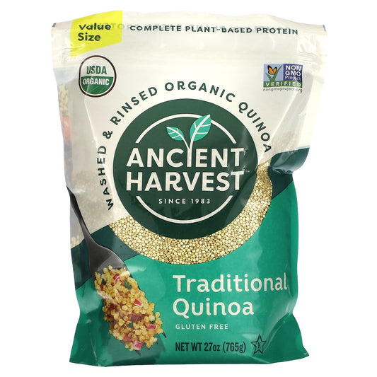 Ancient Harvest-Washed & Rinsed Organic Quinoa-Traditional Quinoa-27 oz (765 g)