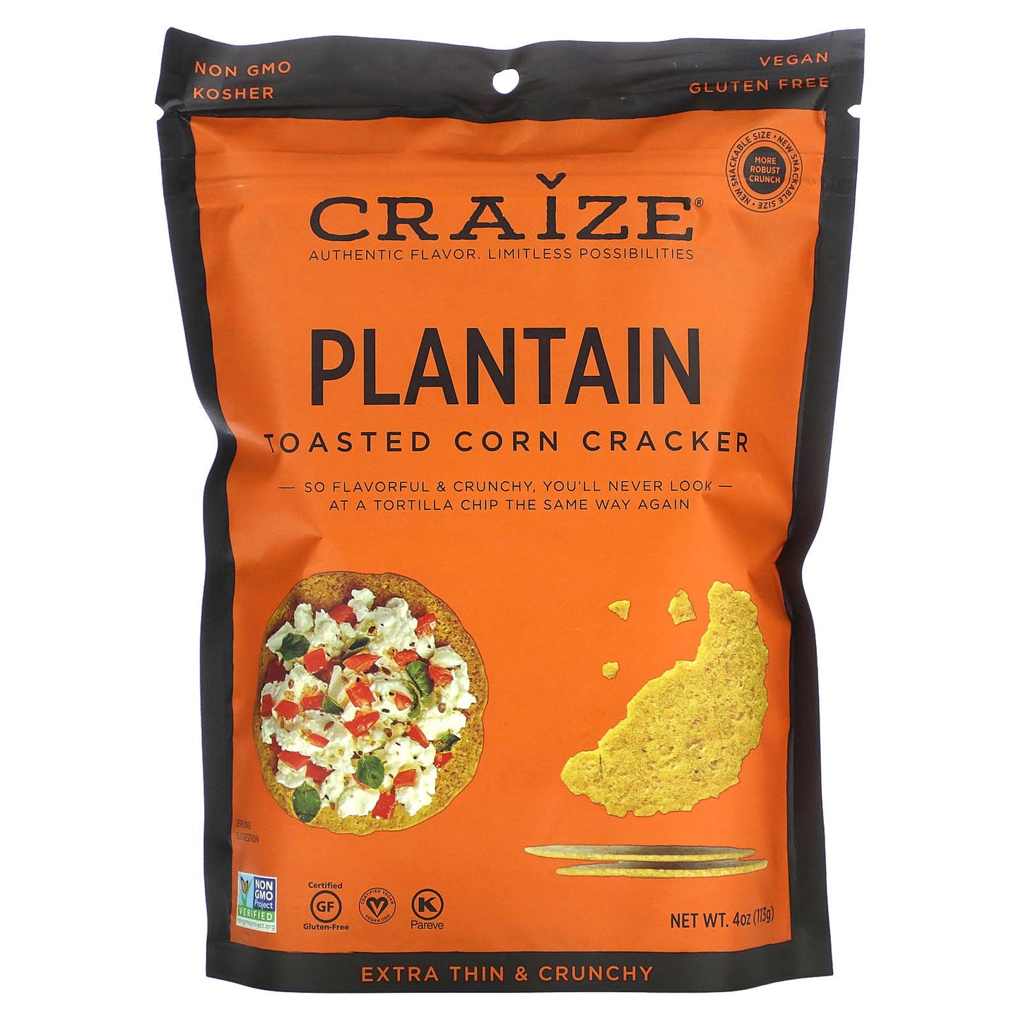 Craize-Toasted Corn Cracker-Plantain-4 oz (113 g)