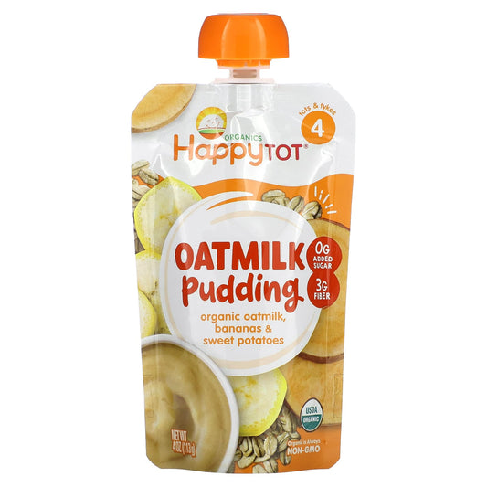 Happy Family Organics-Happy Tot-Oatmilk Pudding-Stage 4-Organic Oatmilk-Bananas & Sweet Potatoes-4 oz (113 g)