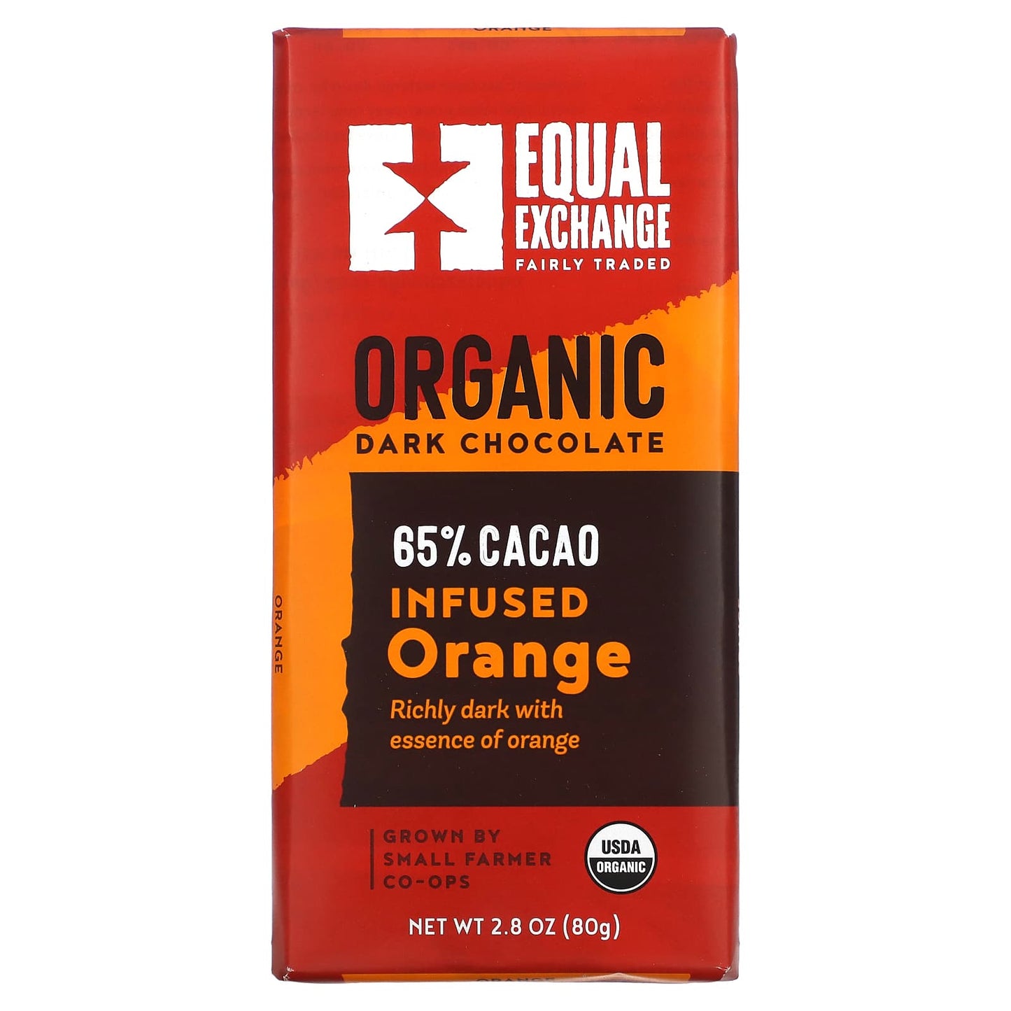 Equal Exchange-Organic Dark Chocolate-Infused Orange-65% Cacao-2.8 oz (80 g)